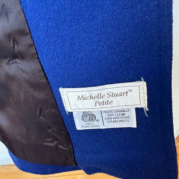 Vintage Michelle Stuart Petite Wool Peacoat - Royal Blue - Size Petite Small - Picture 2 of 8
